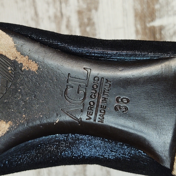 🟦Sz 36/6 AGL Attilio Giusti Leombruni Midnight Blue Shimmer Flats - Picture 16 of 16